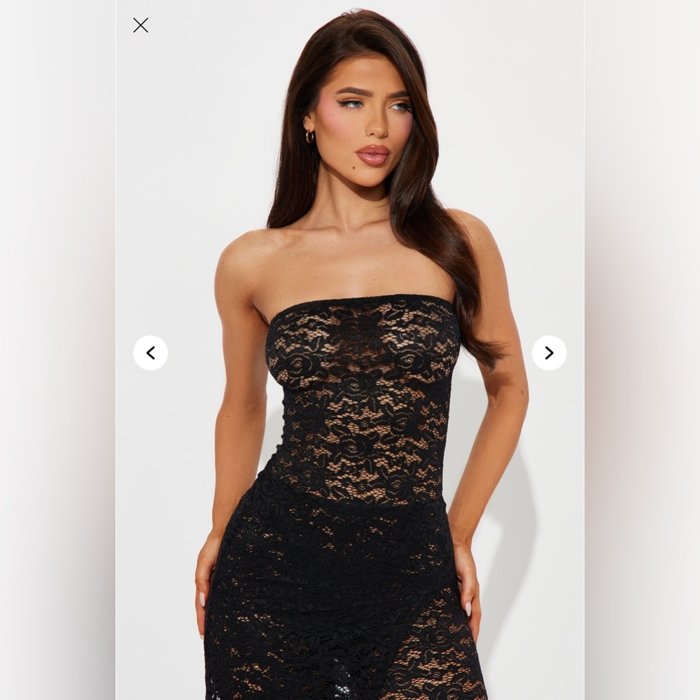 Black Lace Strapless dress - Picture 2 of 4